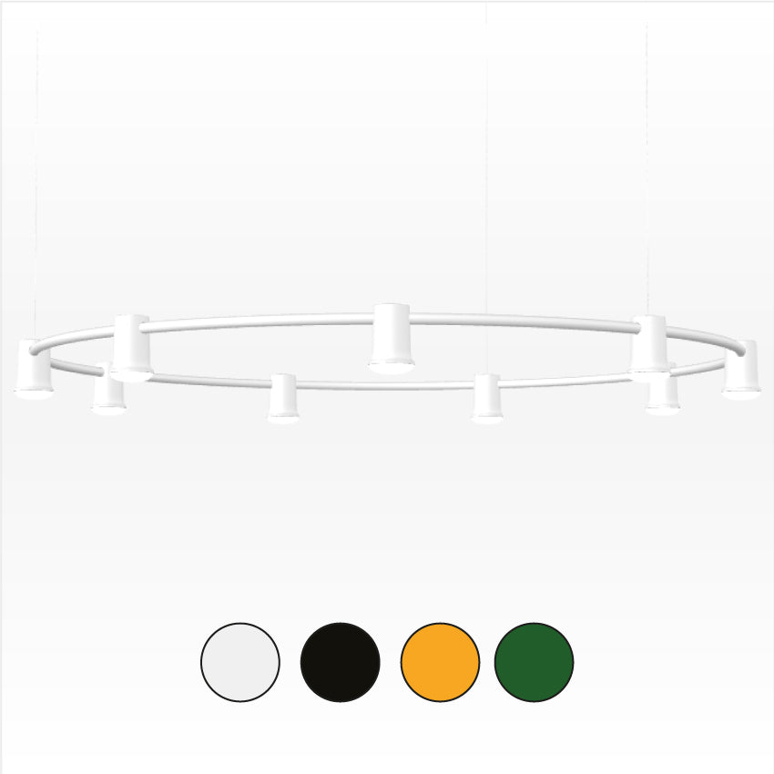 Compose 9 Circle - Abgehängte Deckenleuchte (Sockel) | 4 farbig.