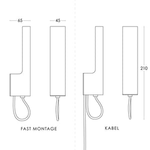 Visor wall lamp - Fixed mounting alt. cable &amp; switch | 4 color choices
